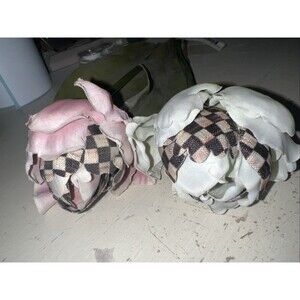 Mackenzie-Childs Courtly Check Ivory & Pink Tulips Two 24" Artificial Long-Stem